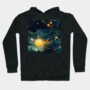 Van Gogh Starry Night Outer Space Pattern 17 Hoodie